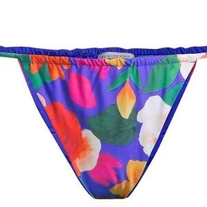 Colorful WeWoreWhat Floral Ruched String Swim Bottom XL NWT
